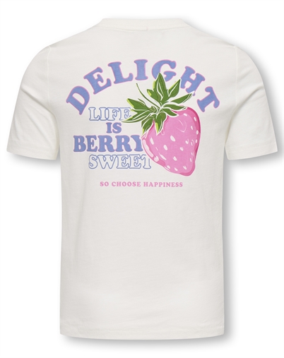 Kids Only - KOGBolette Life T-Shirt - Cloud Dancer/ Delight